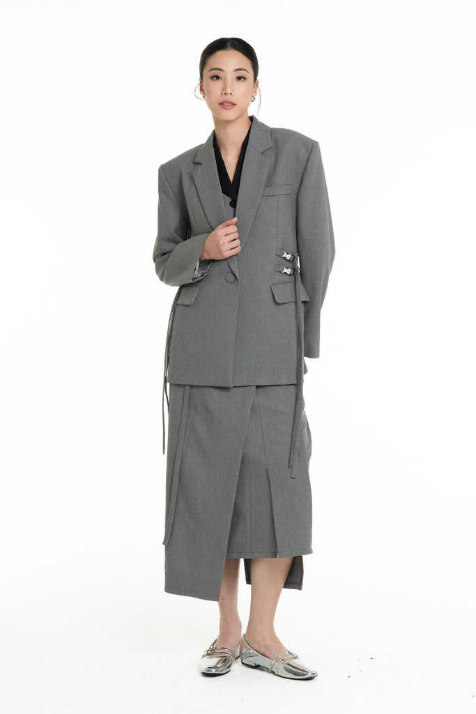 Buckle 15 Oversized Blazer In Cool Grey