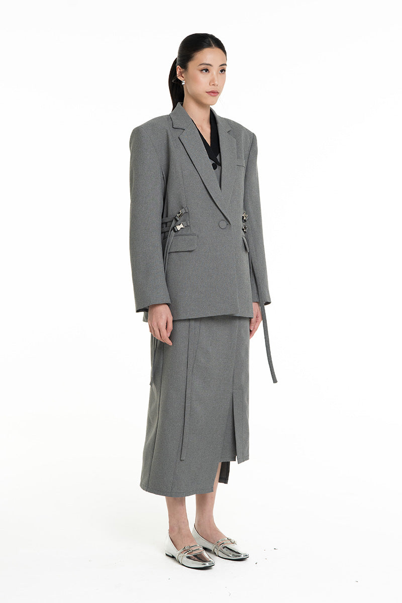 Buckle 15 Oversized Blazer In Cool Grey