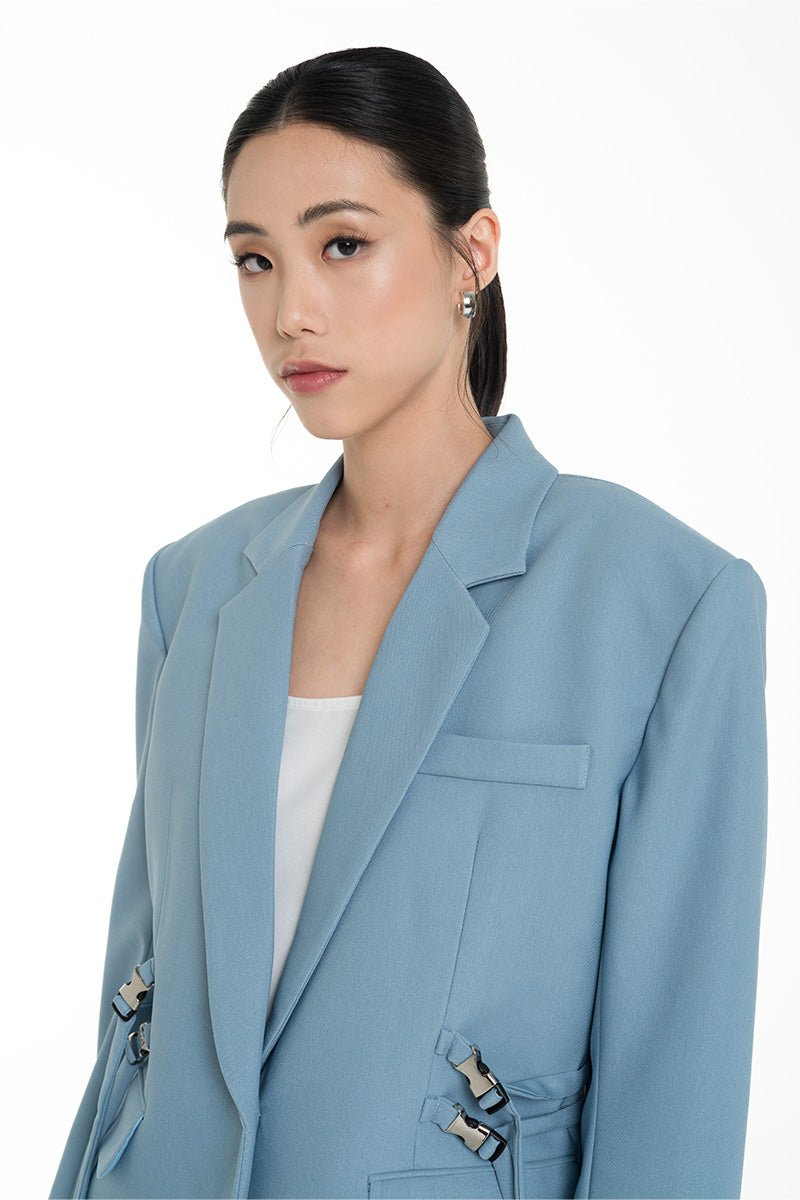 Buckle 15 Oversized Blazer In Sky Blue