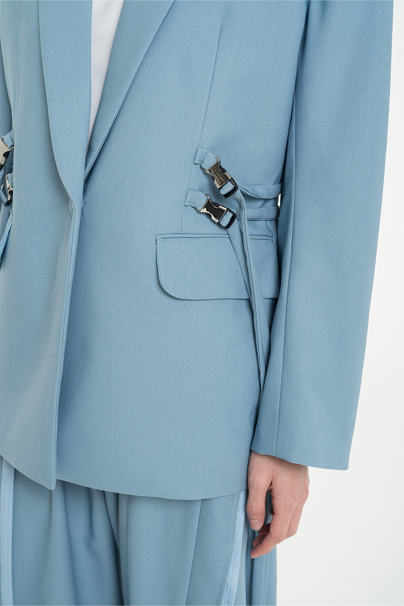 Buckle 15 Oversized Blazer In Sky Blue