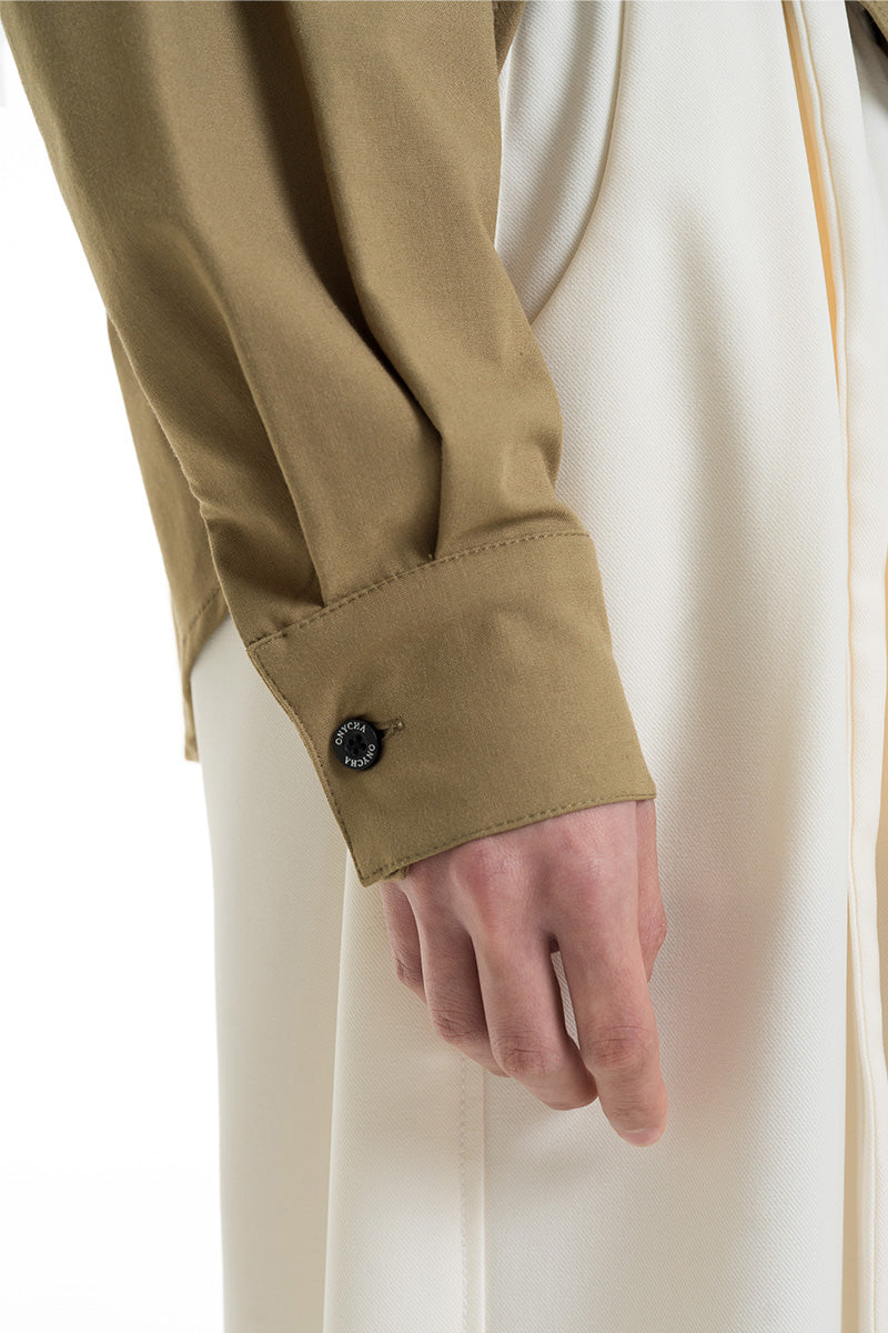Pleated Shirt In Military Olive