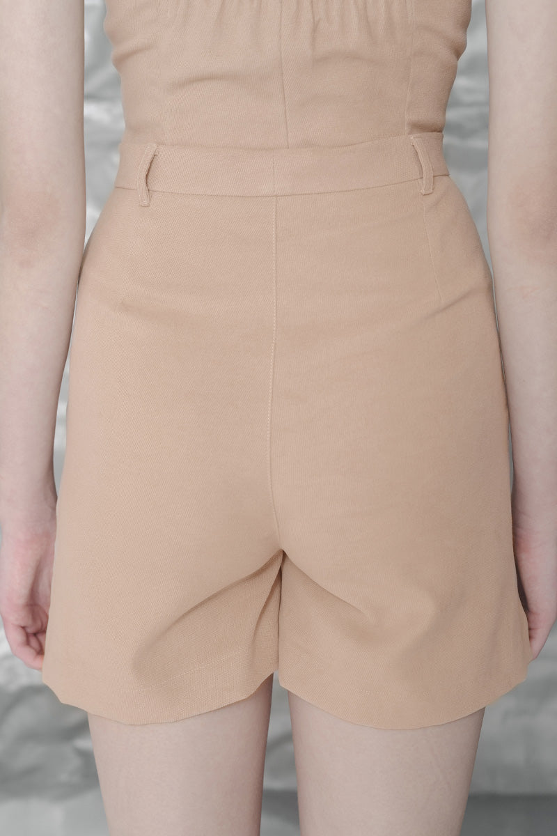 Zipper Skort In Camel