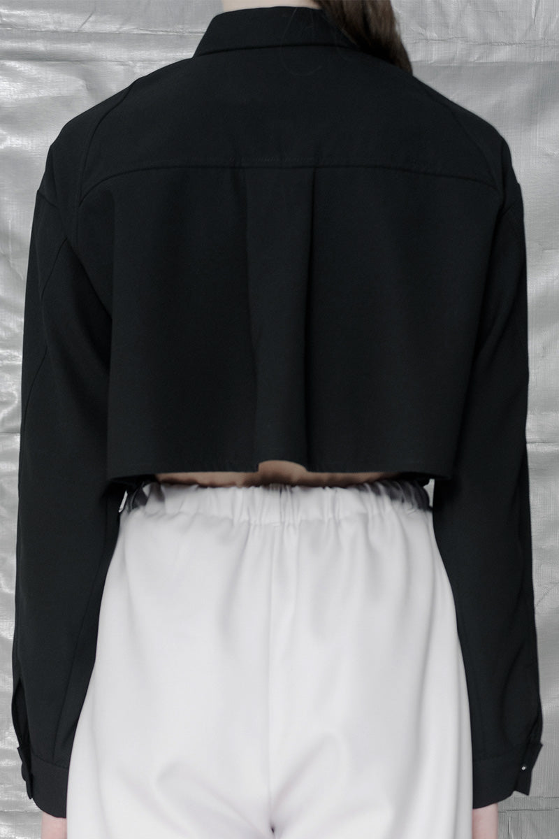 Crop Pocket Shirt In Black