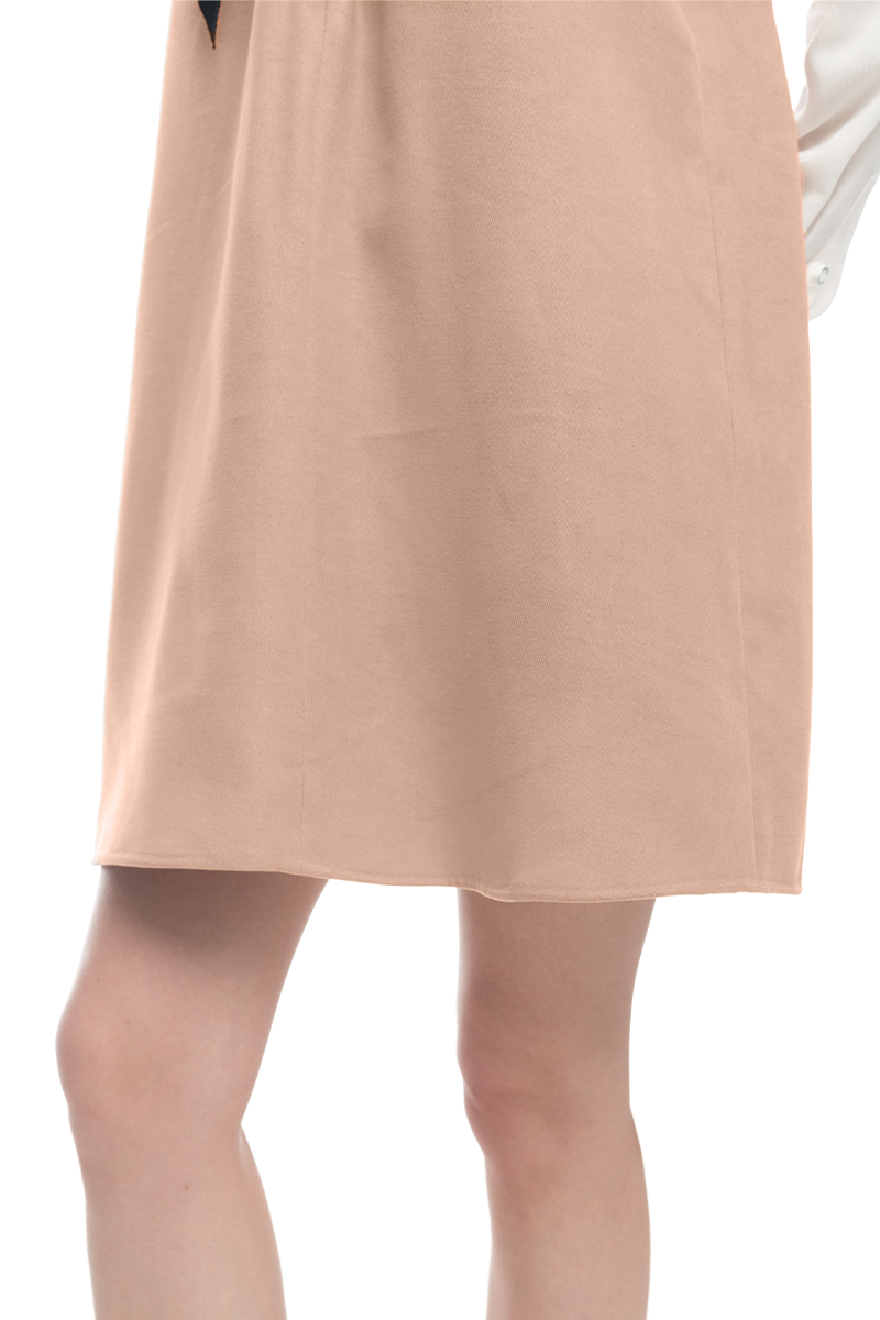 Lace-Up Ribbon Dress In Camel
