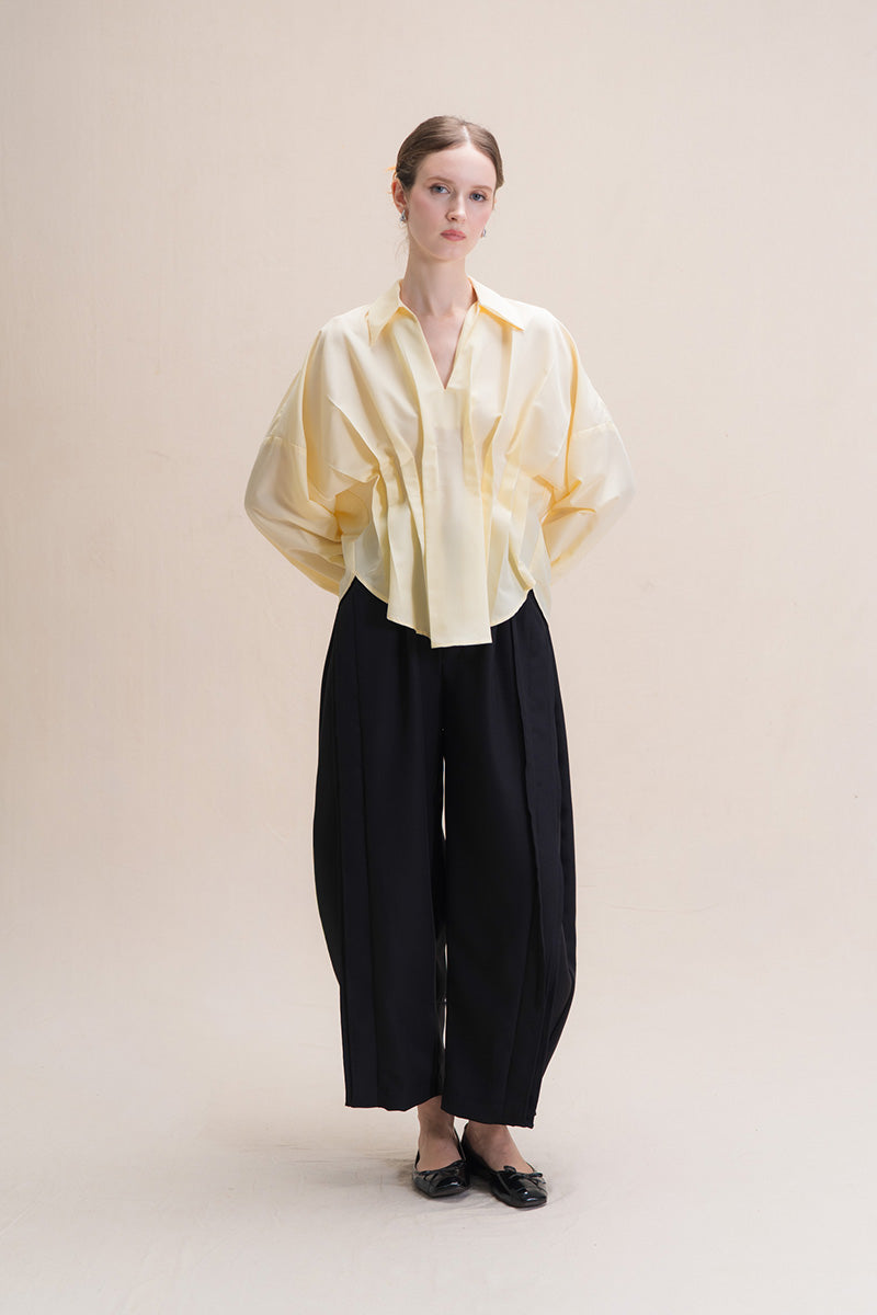 Pleated Shirt In Buttercream