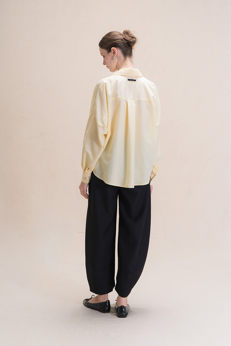 Pleated Shirt In Buttercream
