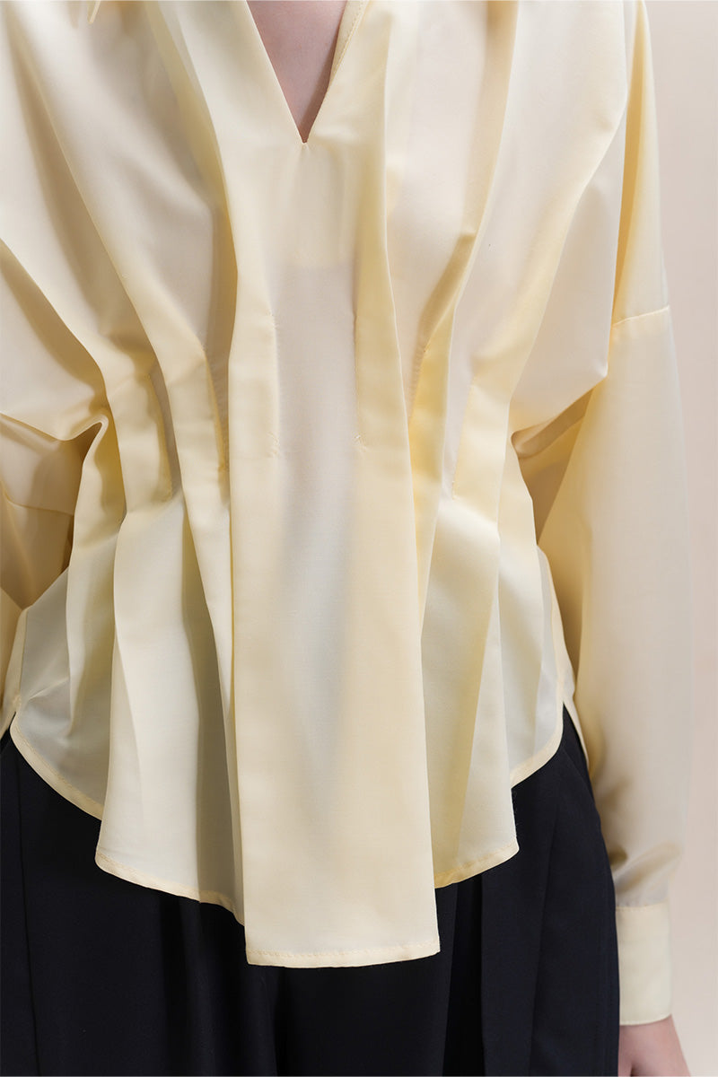 Pleated Shirt In Buttercream