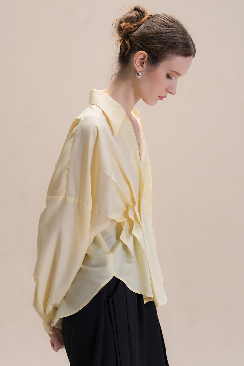 Pleated Shirt In Buttercream