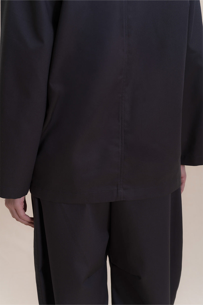 Relaxed Fit Blazer With Statement Buttons In Graphite