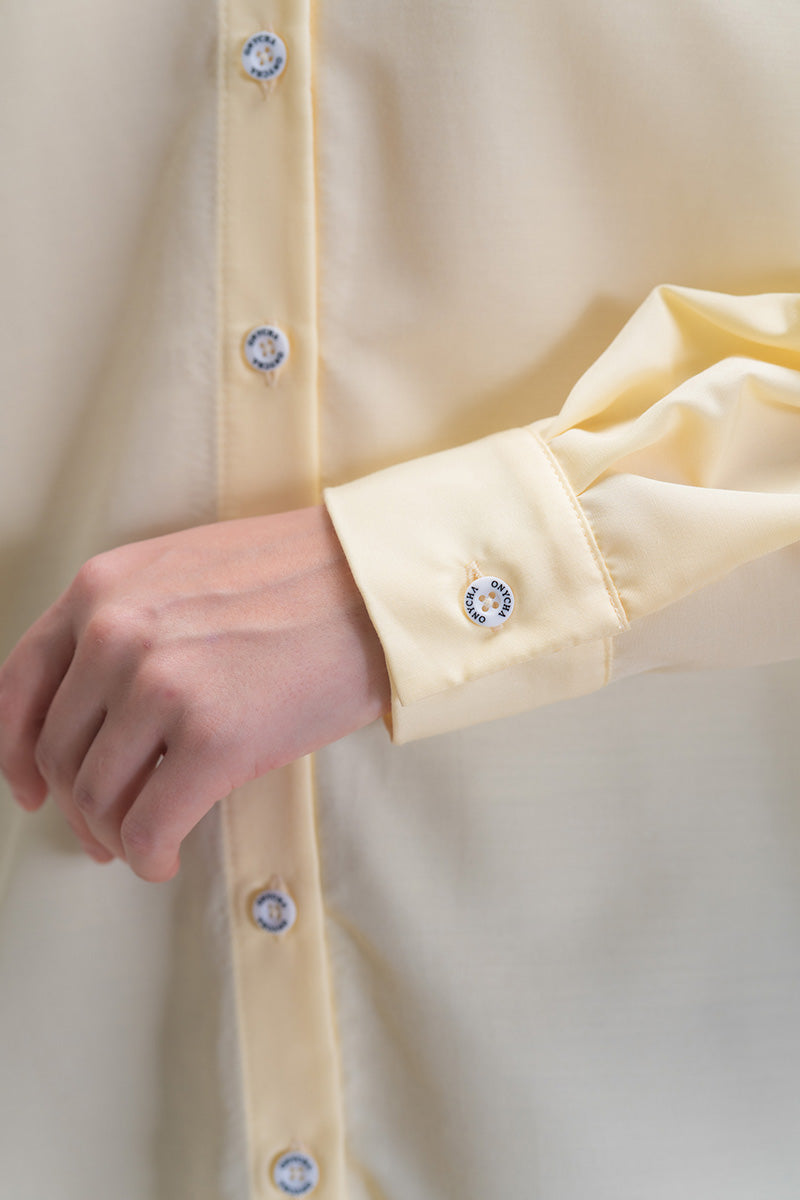 Shirt With Back Ties In Buttercream