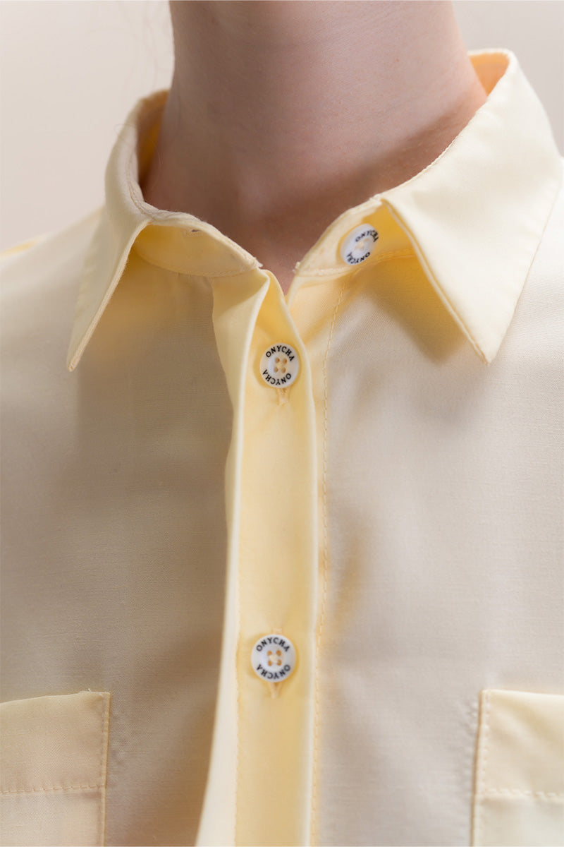 Shirt With Twisted Back Detail In Buttercream