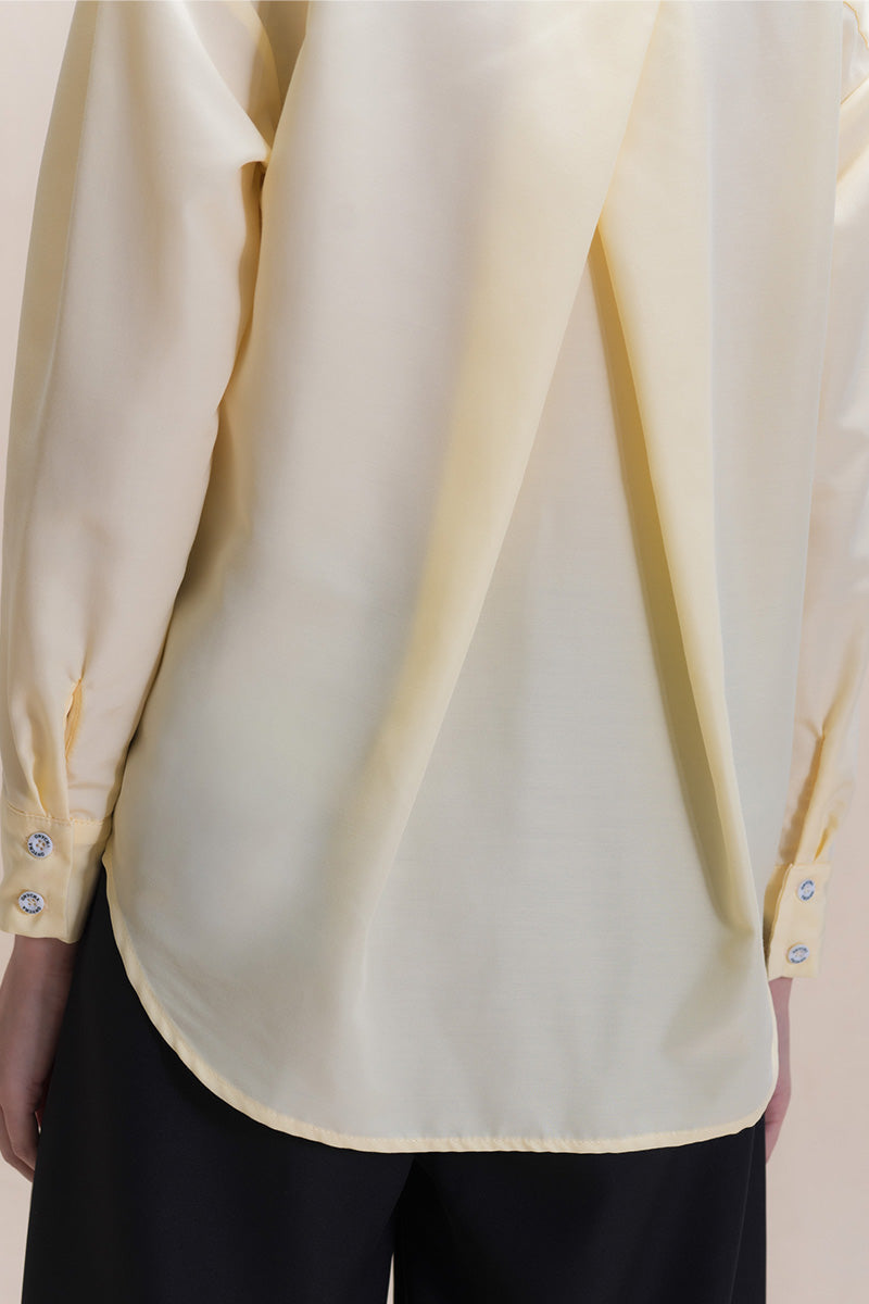 Shirt With Twisted Back Detail In Buttercream