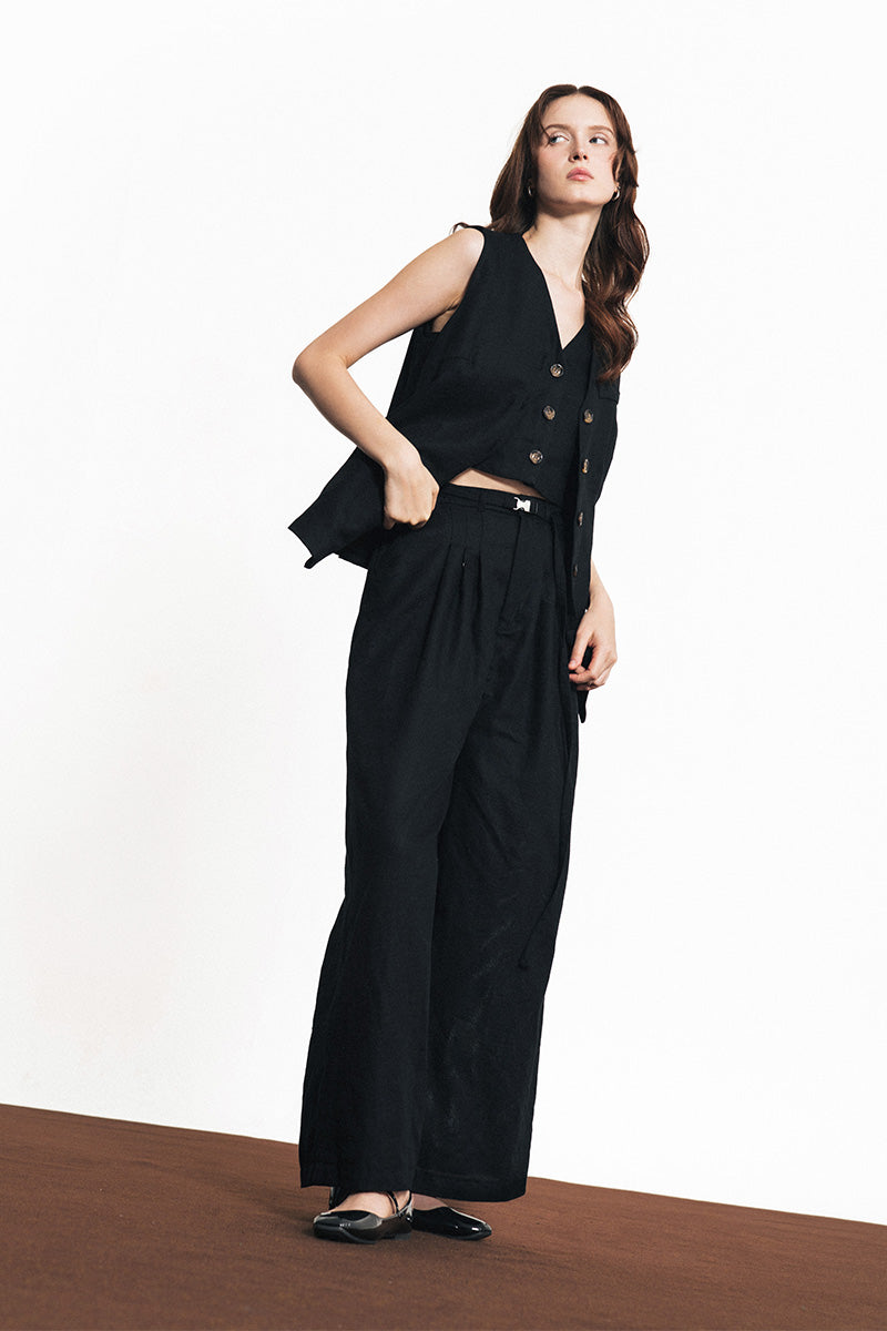 Buckle 15 Natural Long Pants In Black