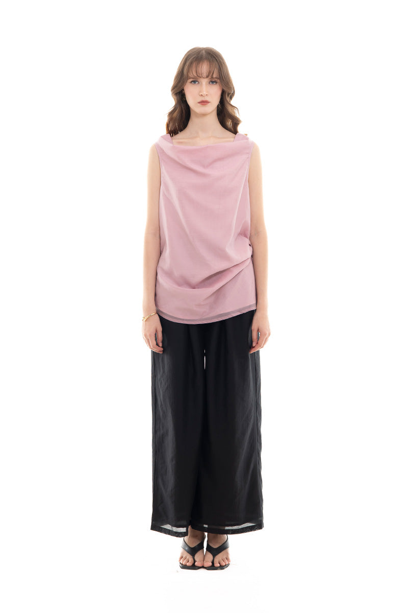 Draped Top In Mauve Pink
