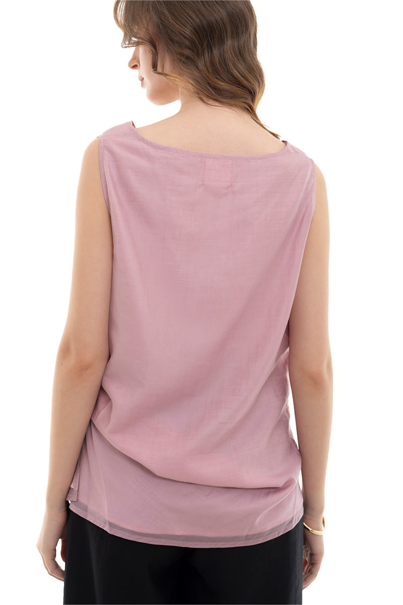 Draped Top In Mauve Pink