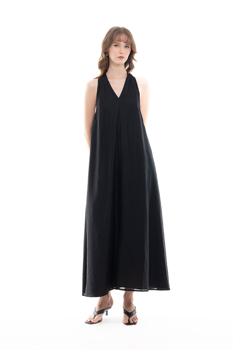 Halter Maxi Dress In Black