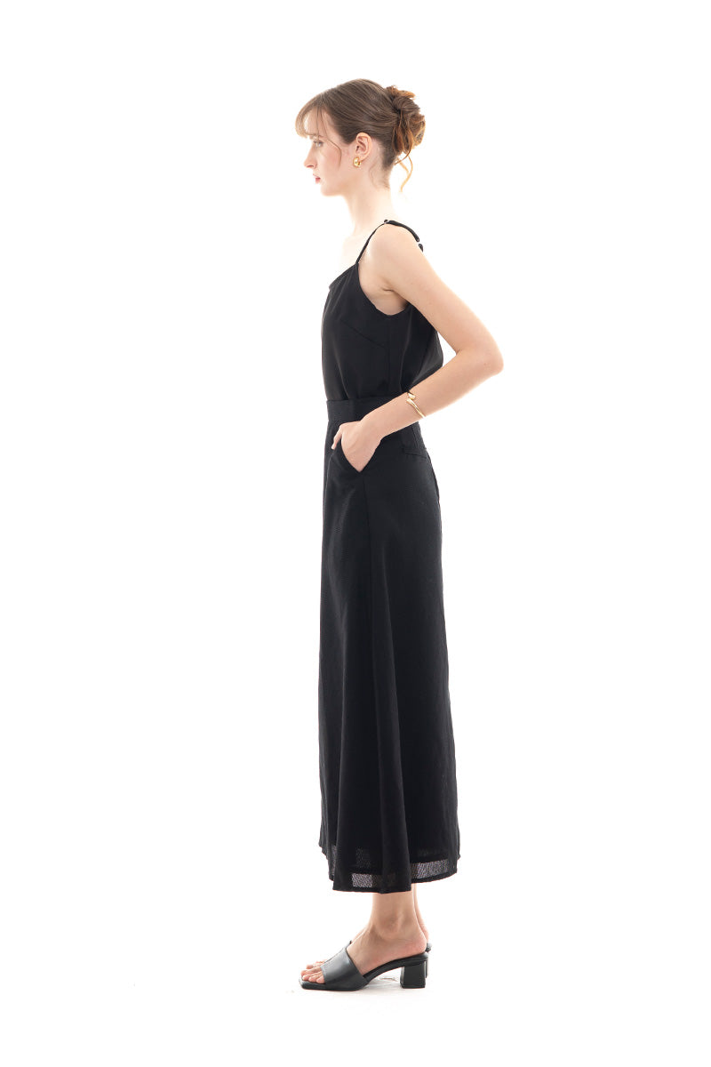 Natural A-Line Maxi Skirt In Black