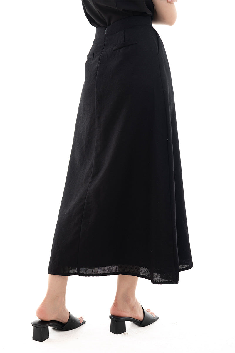 Natural A-Line Maxi Skirt In Black