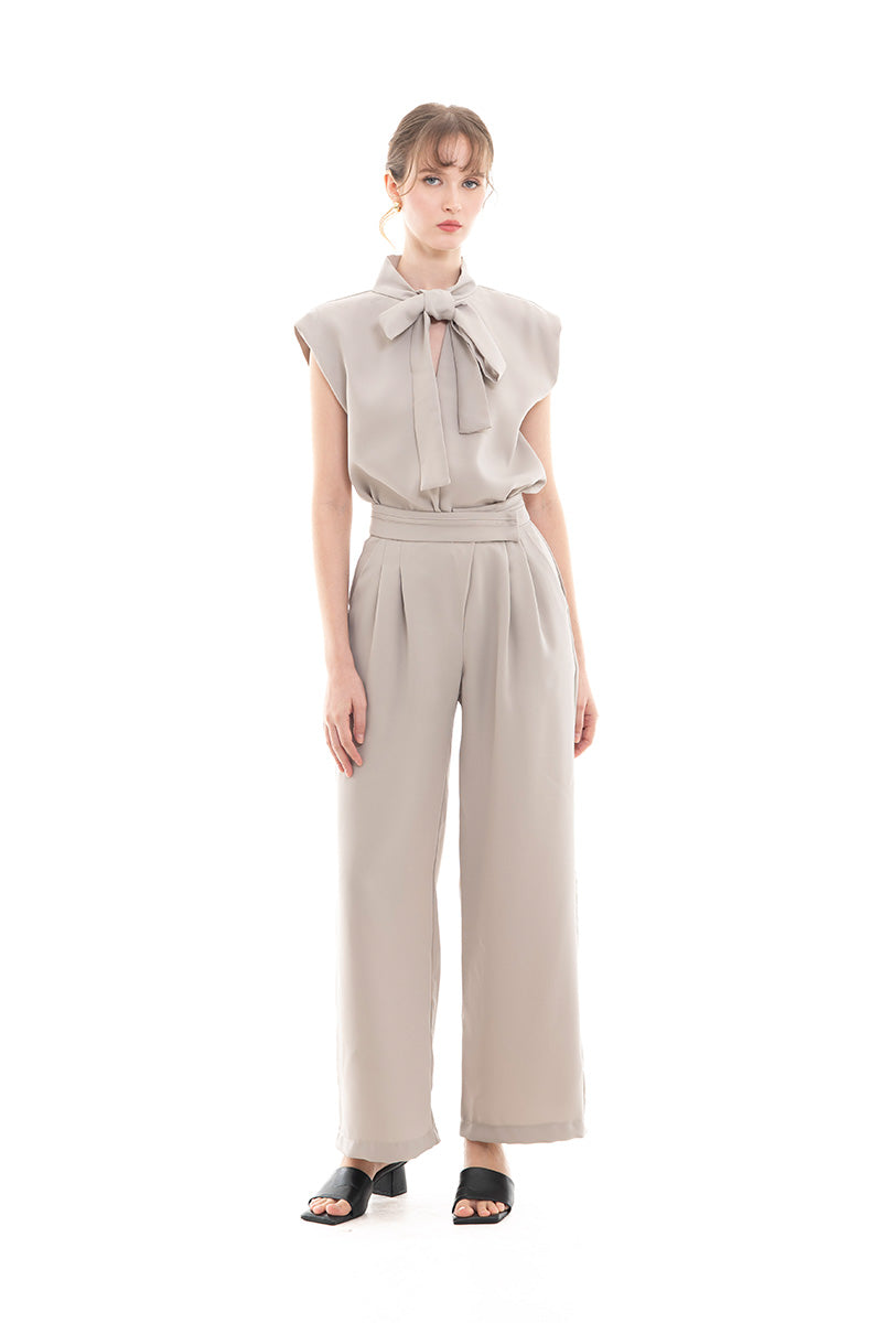 Overlap Waist Trousers In Taupe