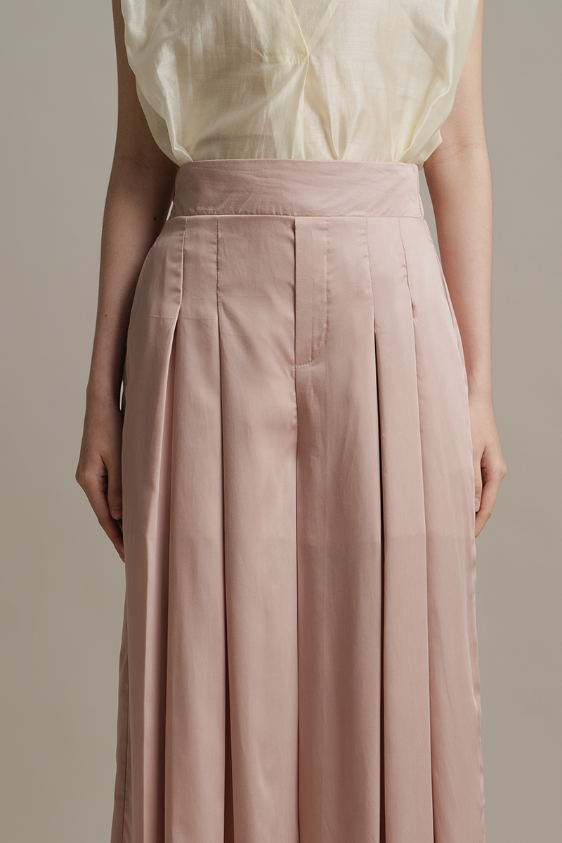 Panelled Wide Leg Pants In Rose