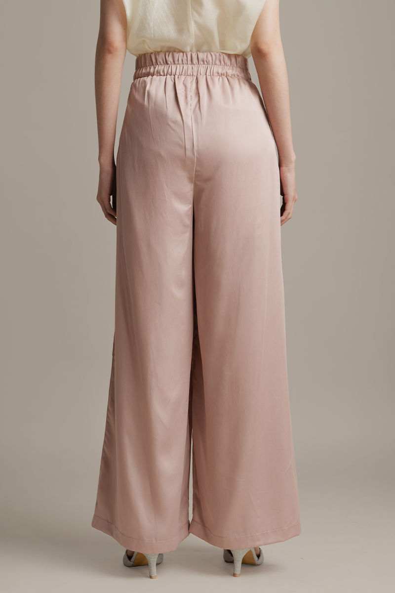 Panelled Wide Leg Pants In Rose