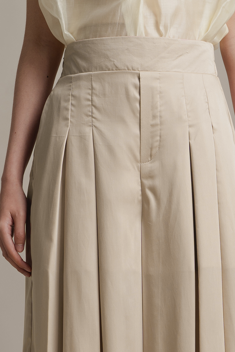 Panelled Wide Leg Pants In Sand