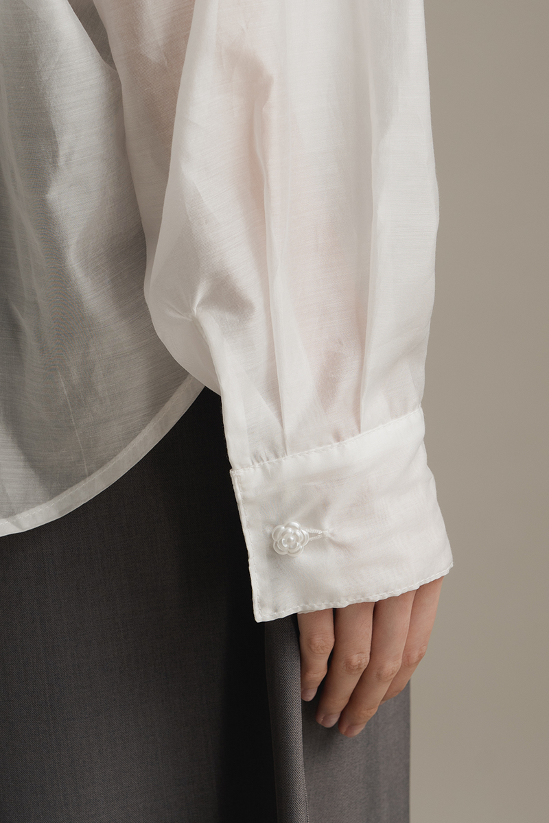 Pleated Shirt In White