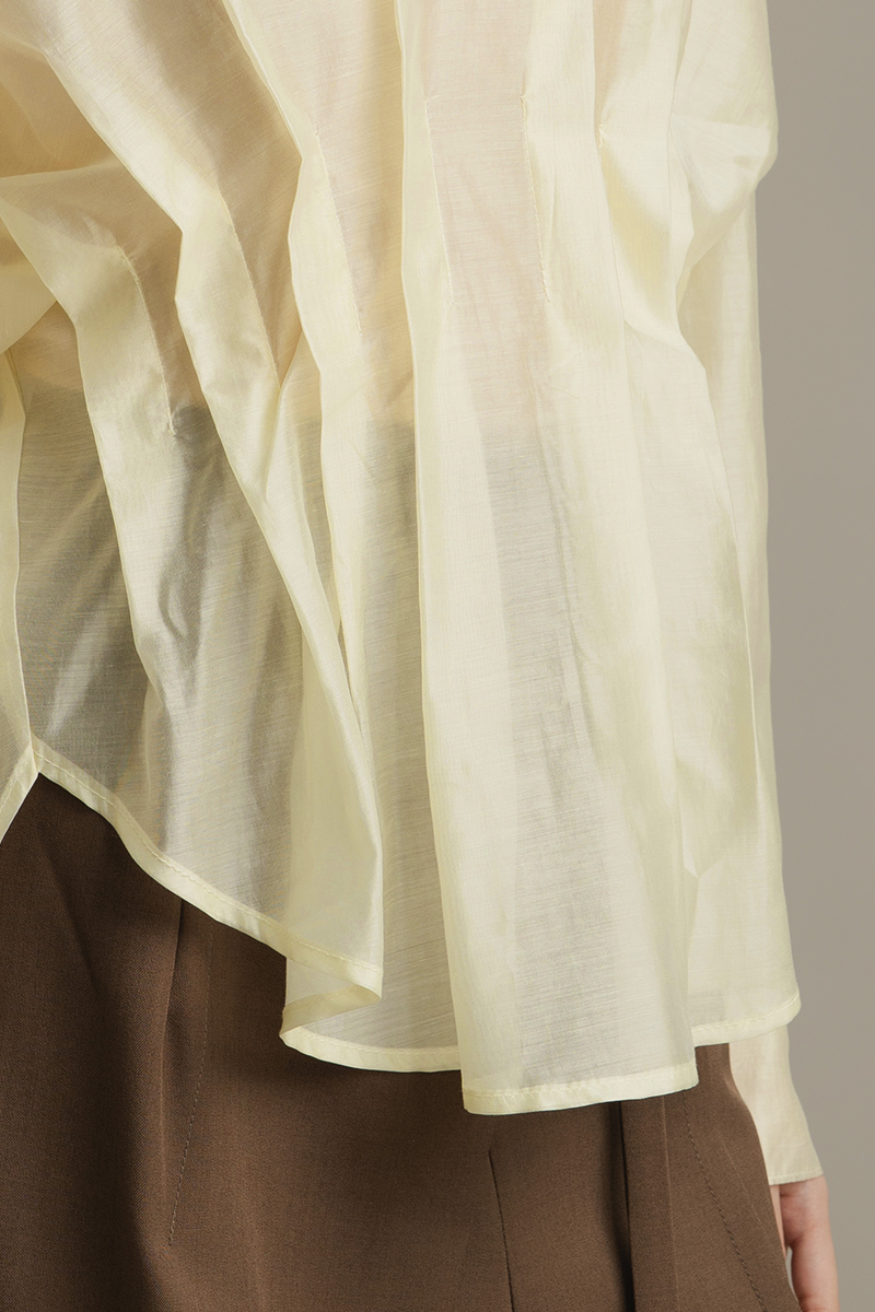 Pleated Shirt In Yellow