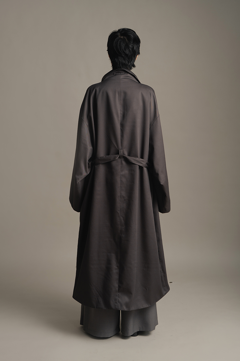 Ring-Belt Coat In Graphite