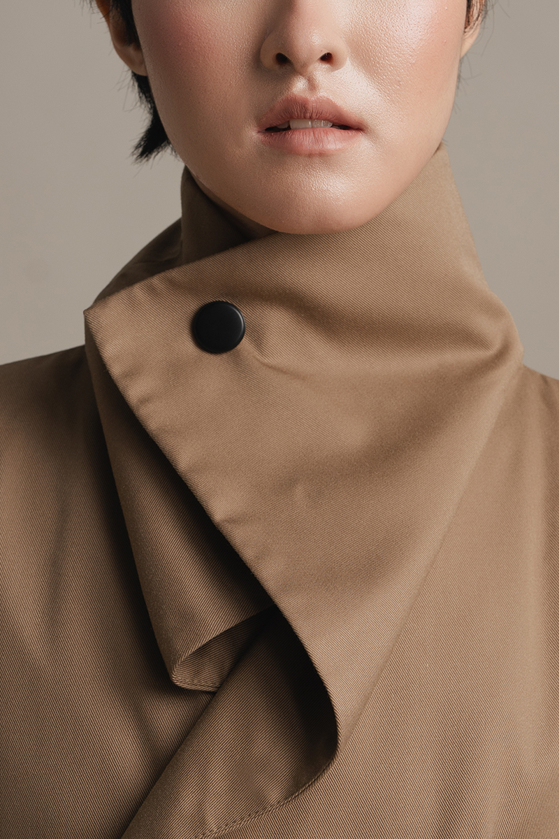 Ring-Belt Coat In Toffee Brown