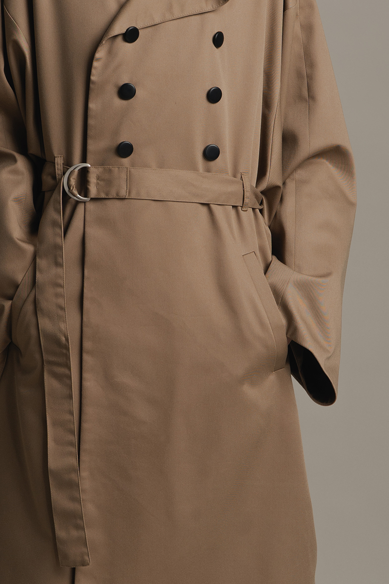 Ring-Belt Coat In Toffee Brown