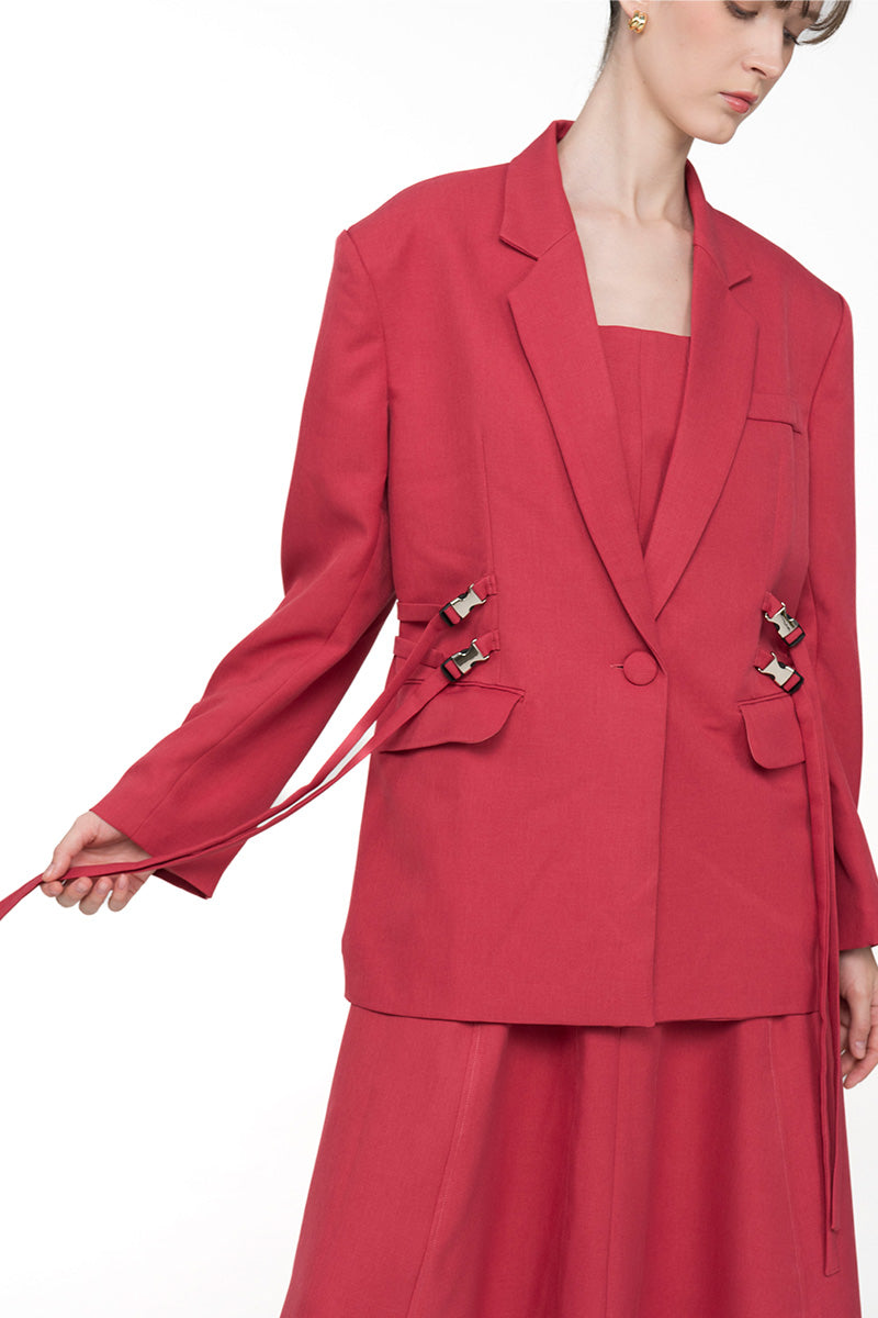 Buckle 15 Oversized Blazer In Brick Red