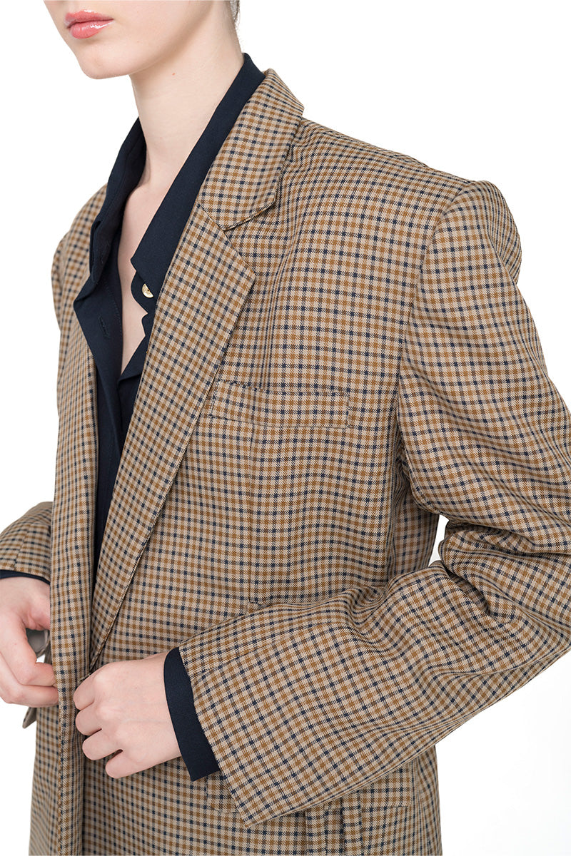 Buckle 15 Oversized Blazer In Brown Houndstooth