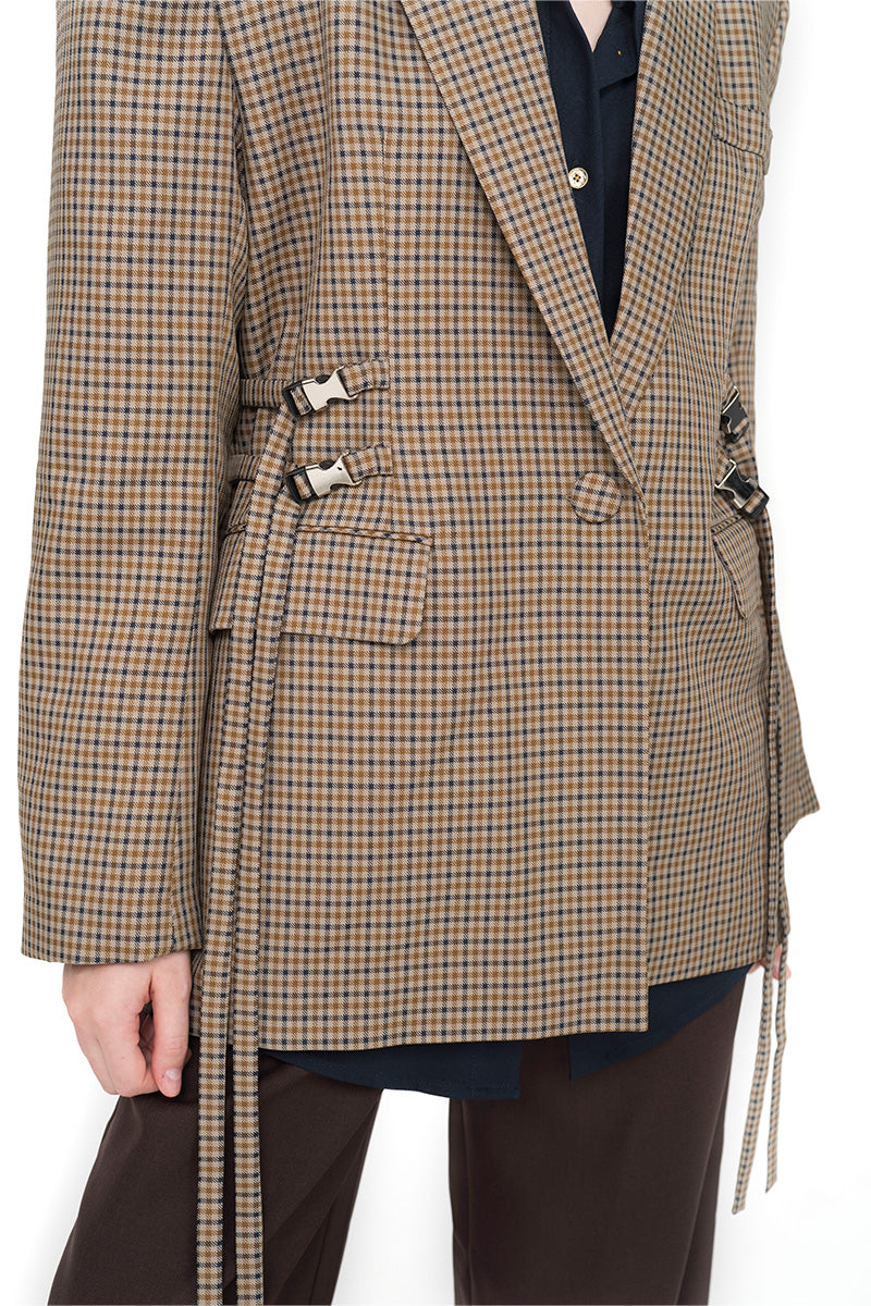 Buckle 15 Oversized Blazer In Brown Houndstooth