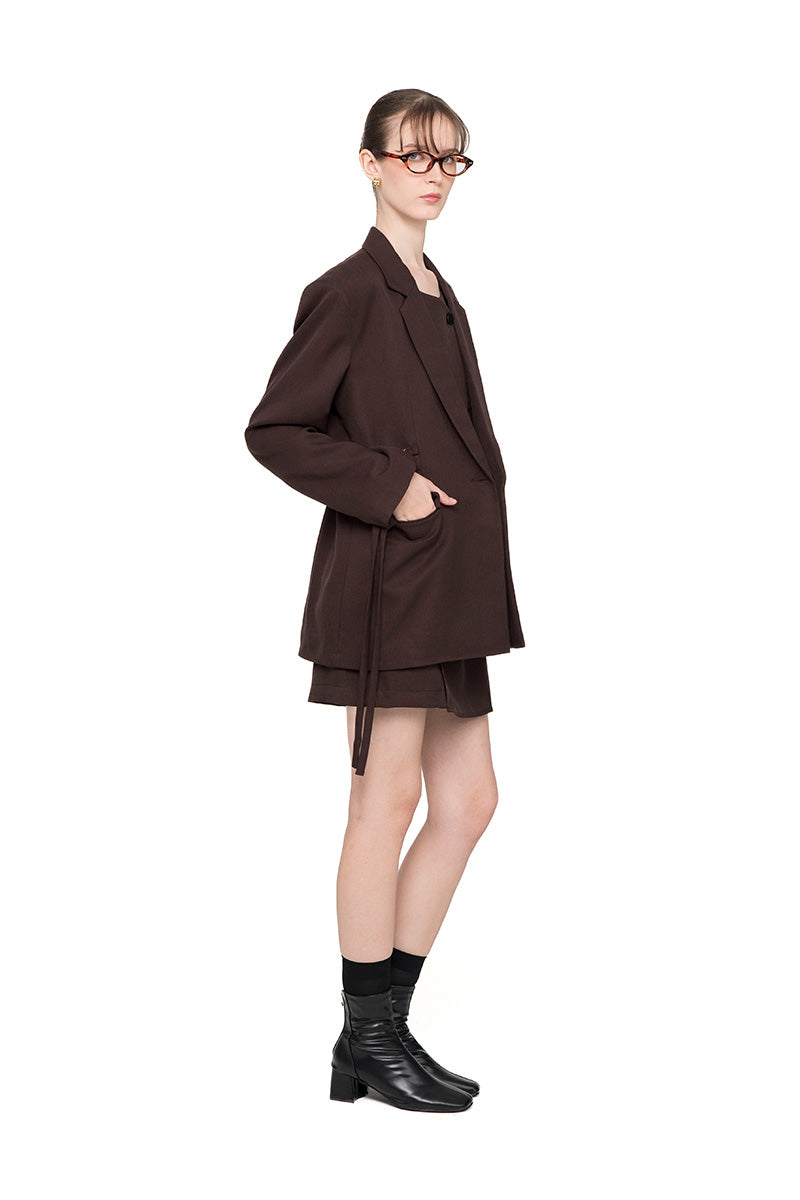 Buckle 15 Oversized Blazer In Dark Brown