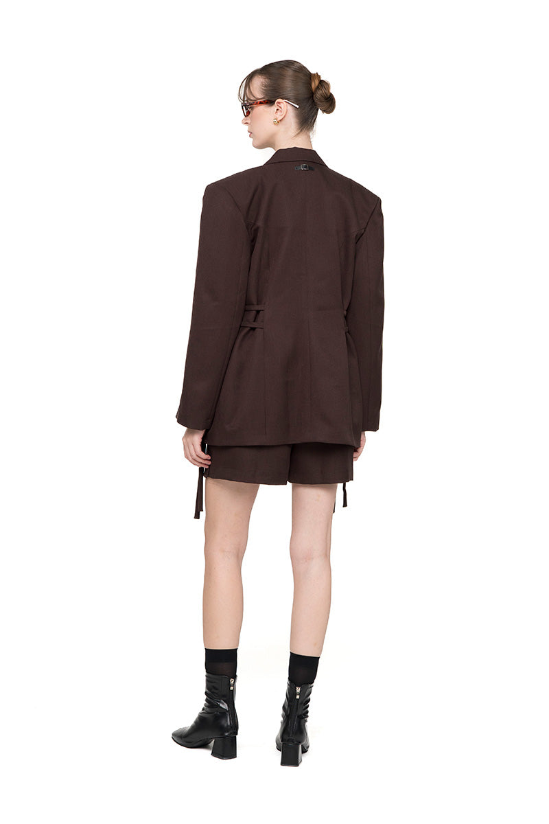 Buckle 15 Oversized Blazer In Dark Brown