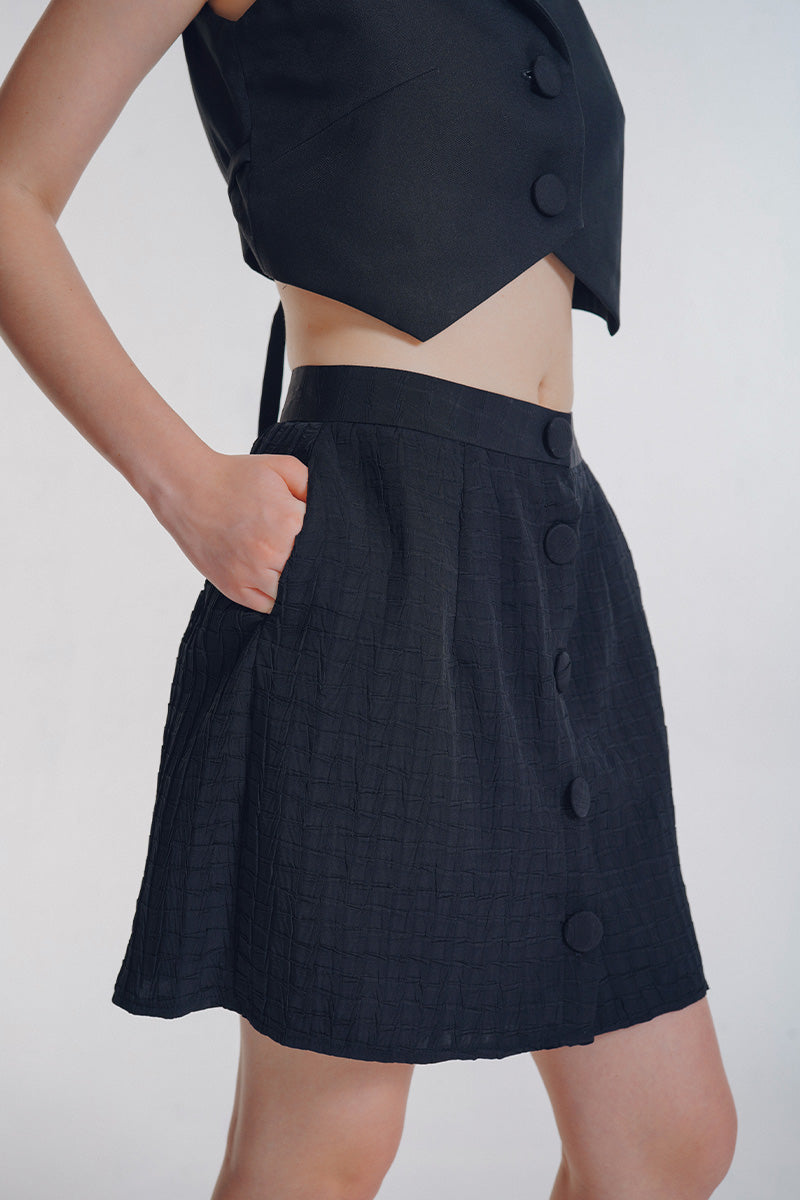 Mini Skirt Pleats In Black
