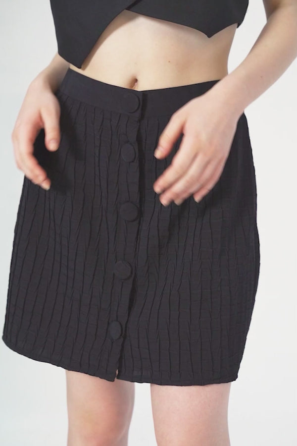 Mini Skirt Pleats In Black